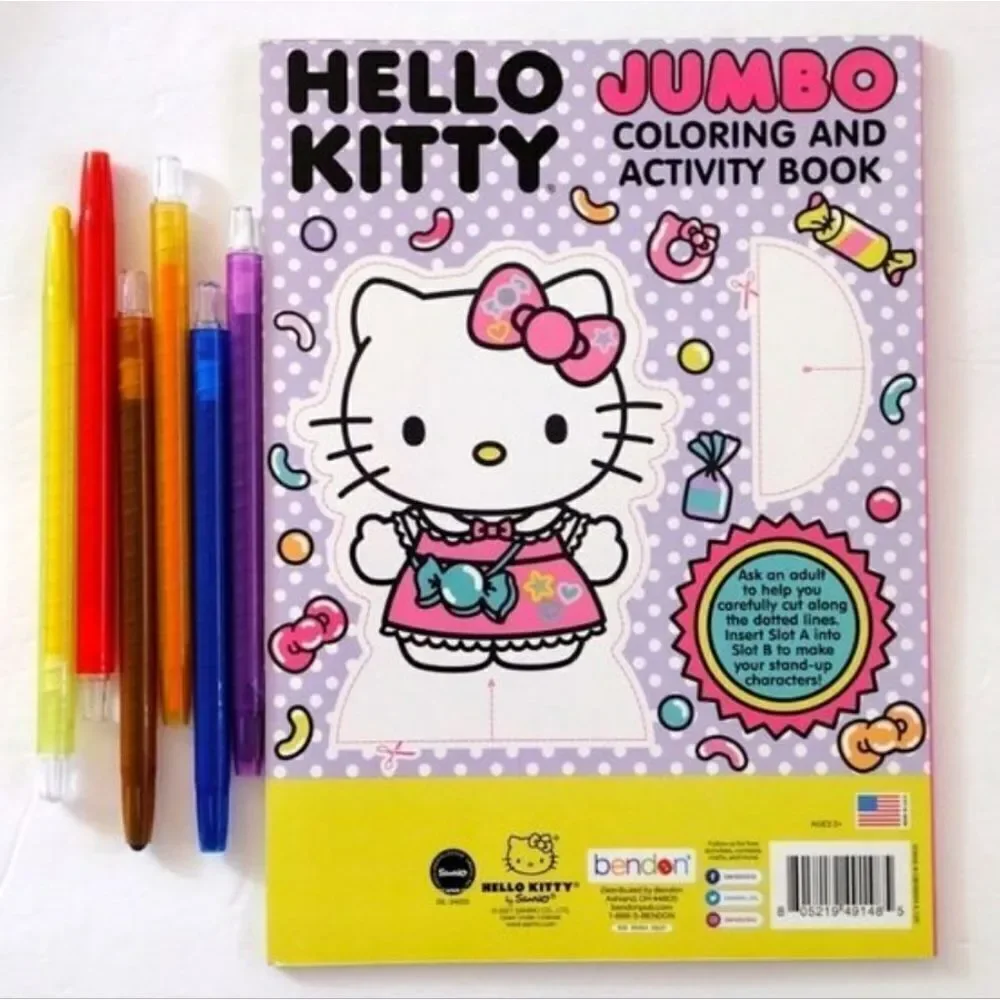 HELLO KITTY‎ Collectible Y2K Tin With Coloring Book and Twist Crayons